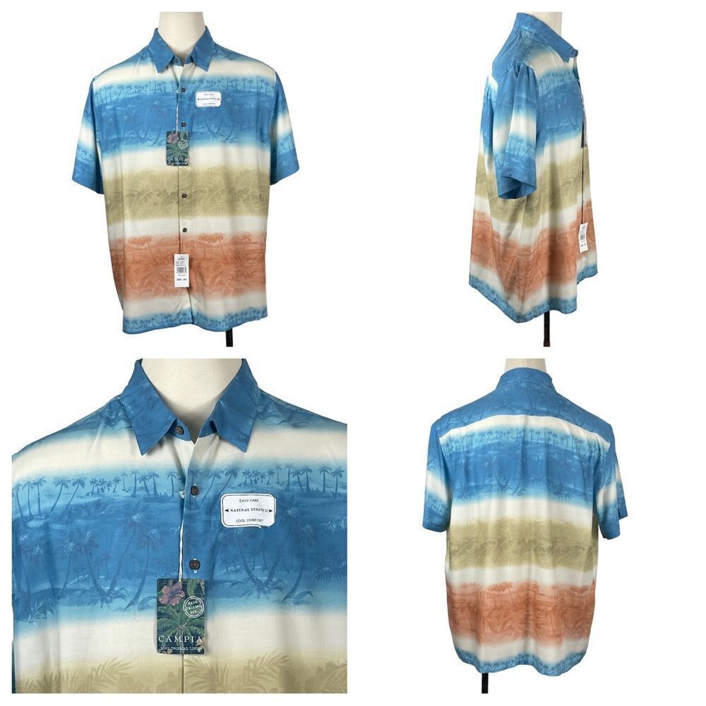 Brand New Campia Natural Stretch Cool Comfort "Love Tropical Life" Shirt‎ XXL